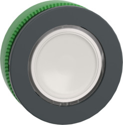 Pushbutton, for universal LED, illuminable, waistband round, white, front ring dark gray, mounting Ø 30.5 mm, ZB5FW313