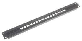 Panel RJ, 16 portów, 1U, Czarny