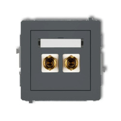 DECO Gniazdo głośnikowe pojedyncze (typu banan - czerwony i czarny, pozłacany, 4 mm2, do lutowania) grafitowy mat 28DGG-3