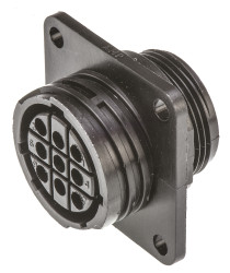 Złącze wielostykowe przemysłowe 9-pinowe, panelowe Gniazdo TE Connectivity