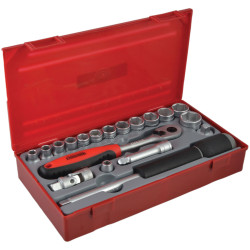 Teng TT3819 Regular Metric Socket Set, 19 Piece - 3/8in Drive