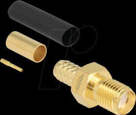 91784 SMA jack for crimping LMR200 with matching shrink tube