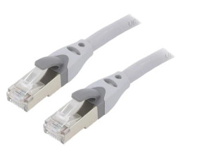 Patch cord S/FTP 6a OFC PVC szary 5m RJ45 wtyk,z obu stron IBHHJ