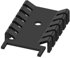 Finger shaped heatsink, (L x W x H) 35.6 x 22 x 6.7 mm, 21 K/W, black anodized, 10034970