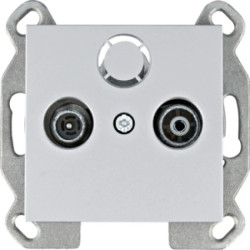 Lumina Gniazdo RTV przelotowe srebrne WL3022