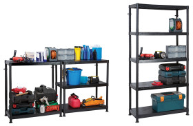 System półek, kolor Czarny, 5-poziomowy, 1840mm x 900mm, 400mm, RS PRO