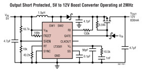 3.3A Boost/Inverting DC/DC Converter with Fault Protection