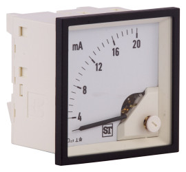 Amperomierz analogowy panelowy DC zakres 4 → 20mA wysokość wycięcia: 68mm wartość 20mA +55°C Sifam Tinsley