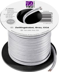 Przewód linka TRU COMPONENTS 93030c503, 0.75 mm², szary, 10 m