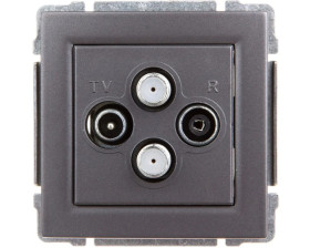 KOS66 Gniazdo antenowe podwójne TV/SAT/SAT grafit 666078