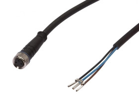 Kabel konfekcjonowany jednostrony złącze M8 żeńskie 3-pinowe proste wolny koniec przewodu 3-żyłowy 3m PUR IP67 VK300075