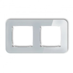 ICON Ramka uniwersalna podwójna zaokrąglona - efekt szkła (ramka: szara spód: biały) 15-0-IRSZ-2