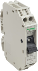 Circuit breaker, toggle actuator, 1 pole, 1 A, (W x H x D) 15 x 74 x 67 mm, mounting plate, GB2CD06