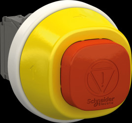 XB5AS84W3B41 Not-Aus/-Halt, 2 LEDs weiß/rot, Komplett, 22,5mm, 24V, 1S 2Ö