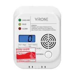 Bateryjny czujnik tlenku węgla z przyciskiem TEST - Testowany w Polsce DC-1-TEST