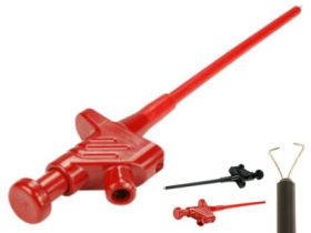 Chwytak pomiarowy; KLEPS30 930 113 101; pazurkowy; 3mm; czerwony; 158mm; wtykany (gniazdo bananowe 4mm); 60V; stal niklowana; PF