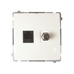 Gniazdo TV+RJ45 BMAFRJ45.01/11 białe Kontakt-Simon Basic