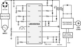 LED drivers with active power factor correction and phase dimming decoder