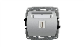 Trend Gniazdo Pojedyncze Usb-Aa Srebrny Metalik 7Gusb-1