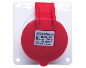 Gniazdo tablicowe 32A 4P 400V 6h IP44 skośne Quick-Connect 12795