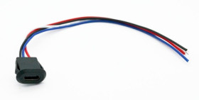 Gniazdo USB-C zatrzaskowa na panel, 4 przewody