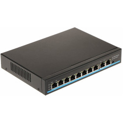 Switch PoE 8xPoE + 2 x UpLink do kamer IP 10/100/1000 Mbps