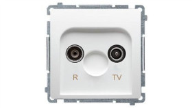 Simon Basic Gniazdo Antenowe Rd/Tv Końcowe Białe Bmzak10/1.01/11