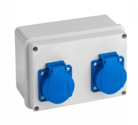 VIPLAST Rozdzielnica Natynkowa Z Przełącznikiem Z Gniazdami 16A 250V L-P