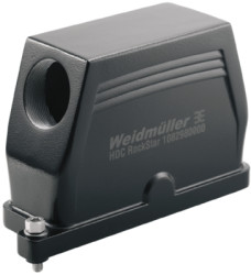 Grommet housing, size B24, die-cast aluminum, M40, angled, screw locking, IP66/IP68, 1082980000