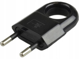 Wtyczka elektryczna przedłużacza płaska z uchwytem czarna 3A / 230V