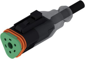 Connection cable, socket, 3 pole, straight to openend, 5m