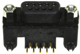 Złącze D-Sub 9-pinowe Żeński Kąt Proste Przewlekany raster 2.74mm Złoto na niklu