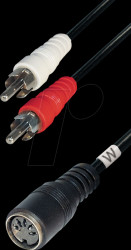 A 34L 2x RCA connector to 5-pin DIN socket, 0.2 m