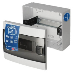 Rozdzielnica natynkowa 8-modułowa 215,5x173,5x104,5mm biała dymna 600.000.800 HOROZ ELECTRIC