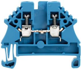 Through terminal block, screw connection, 0.5-4.0 mm², 2 pole, 24 A, 6 kV, blue, 1023780000