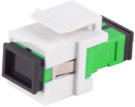 Fiber optic connector, SC simplex socket to SC simplex socket, OS1/OS2, singlemode, ceramic, green, BS08-10211