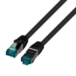 Kabel krosowy patchcord securityNET S/FTP kat.6A czarny 0,5m LSZH PC-6ASFTPLSZH-BK0.5