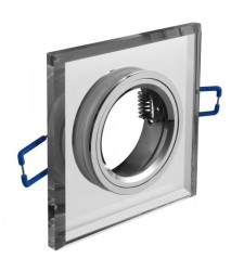 Oprawa punktowa BRILLANTE, szkło, biały kryształ, kwadrat