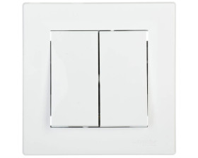 Przycisk Asfora podwójny biały z ramką EPH1100121