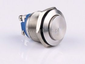 Przycisk chwilowy 19mm wypukły metal 36V - śruby