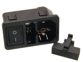 GNIAZDO MESKIE + WYLACZNIK + BEZPIECZNIK ZATRZASKOWE cza IEC