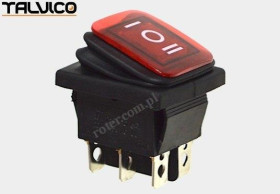 Przeł. podśw. duży 12-24V 3poz. hermetyczny czerwony