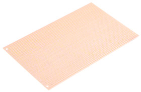 PCB w formacie Eurocard, strony: 1, FR2, grubość miedzi: 35μm, otwór: 1.02mm, skok: 2.54 x 2.54mm, 160 x 100 x 1.6mm