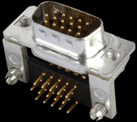 163A17769X D-SUB plug, high density, 15-pin, print, angled