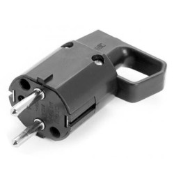 Wtyczka z uchem, z/u uni-schuko 16A 250V IP20 CZARNA VIPLAST 325-05