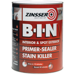 Zinsser ZN7020001A1 B.I.N&#xAE; Primer, Sealer &amp; Stain Killer Paint White 5 litre