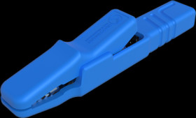 Alligator clip, blue, max. 9.5 mm, L 80.5 mm, CAT O, socket 4 mm, 932146102