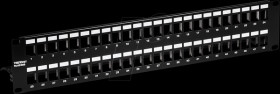 TC-KP48S 19" Patchpanel for 48x Keystone modules, black