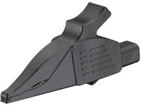 Alligator clip, black, max. 30 mm, L 92 mm, CAT IV, socket 4 mm, 66.9561-21