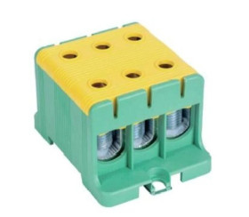 Blok rozdzielczy ‑ odgałęźny 3 ‑ polowy 16-95mm2 żółto-zielony montaż płaski FJ-E95/3/D 1000065